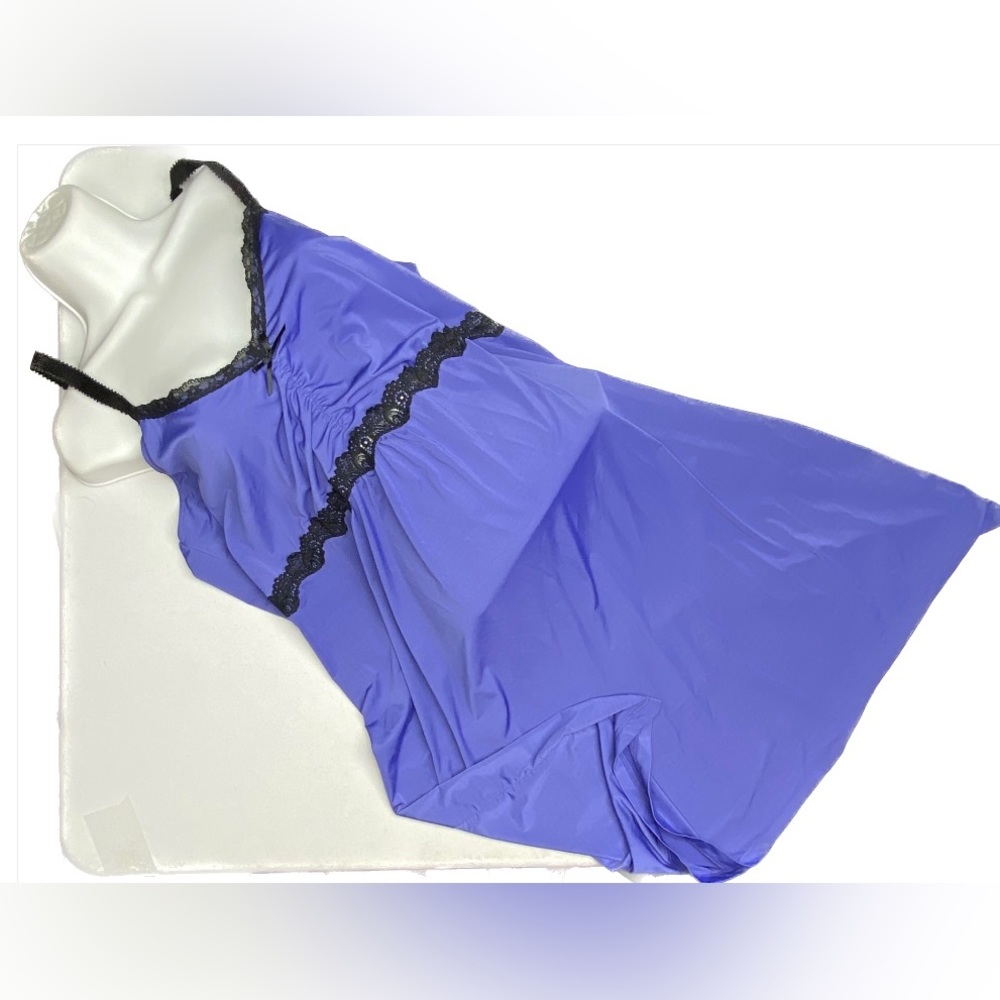 ti Voglio BLU/BLK Slip over Nightgown, 2X (no size tag)  *P1036